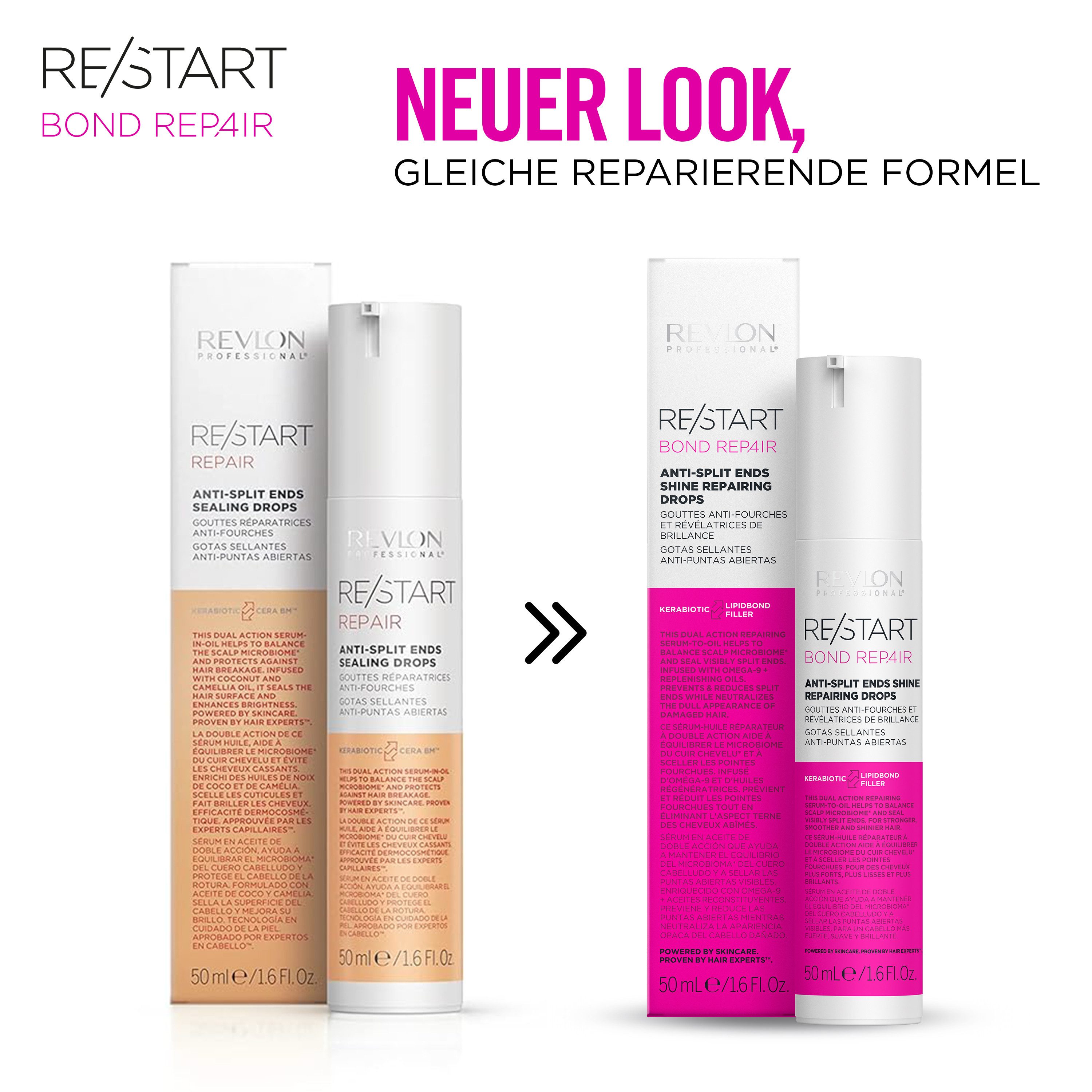 REVLON PROFESSIONAL Haarserum Re/Start REPAIR Anti-Split Ends Sealing Drops 50 ml, Schützt effektiv vor Haarbruch und Spliss und verstärkt den Haarglanz.