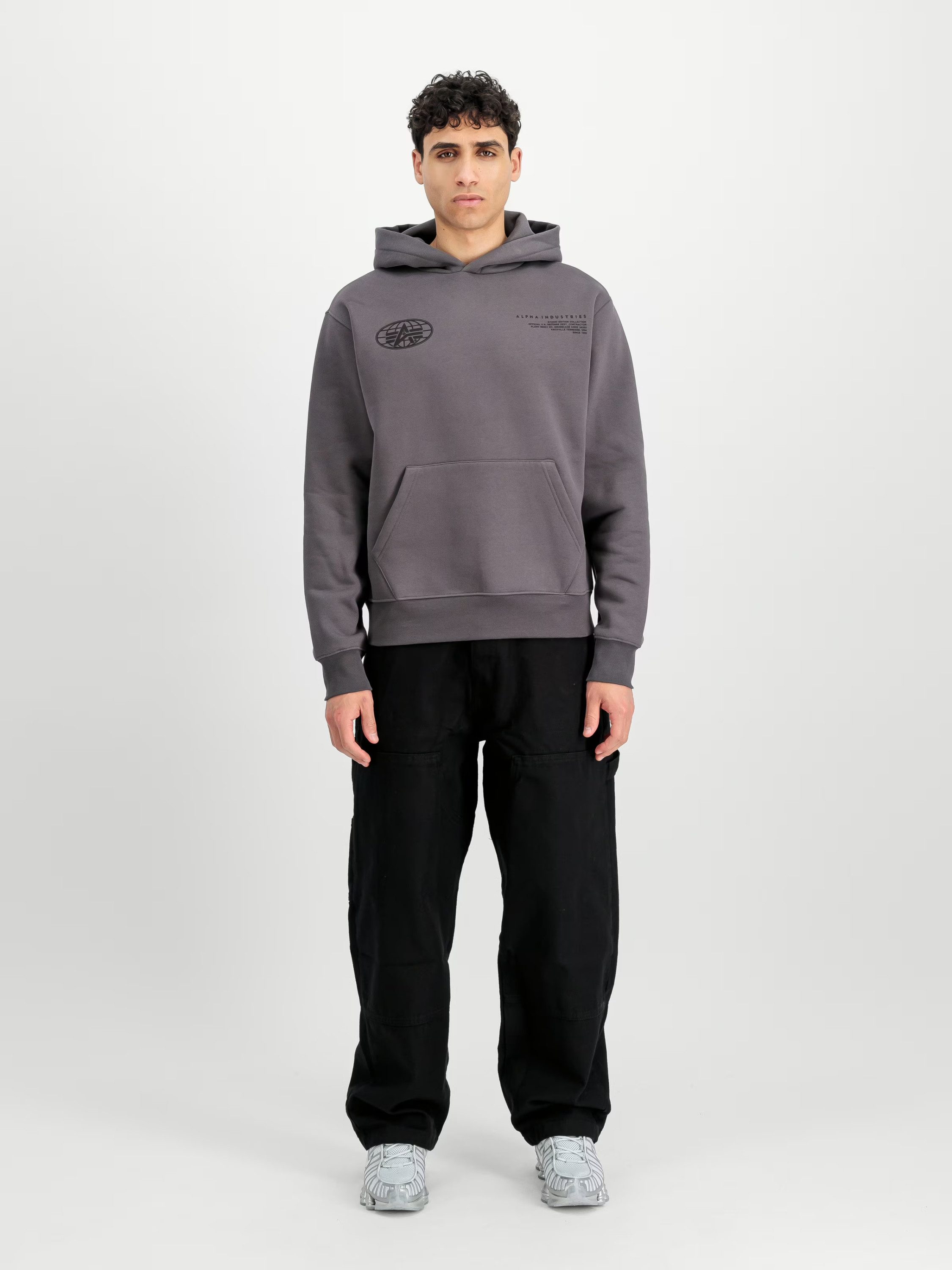 Alpha Industries Sweatshirt - World Logo Hoodie - Hoodie Herren - Pullover - Sweatshirt - Kapuzenp