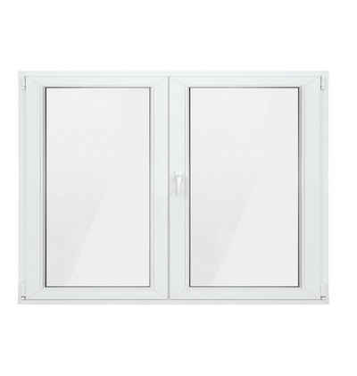 SN Deco Kunststofffenster »Fenster 2 Flügel, 1200x1200, 2-fach Verglasung, weiß, 70 mm Profil«, RC2 Sicherheitsbeschlag