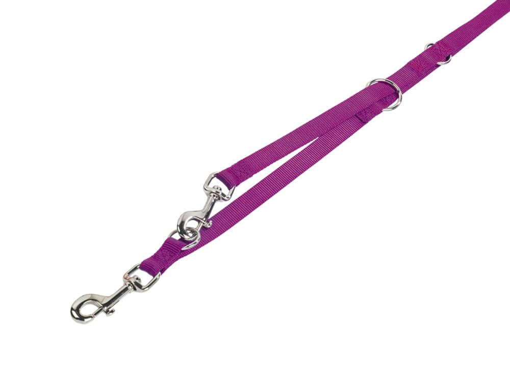 Nobby Hundeleine Führleine "Classic", himbeere, S, Nylon, 3-fach verstellbar