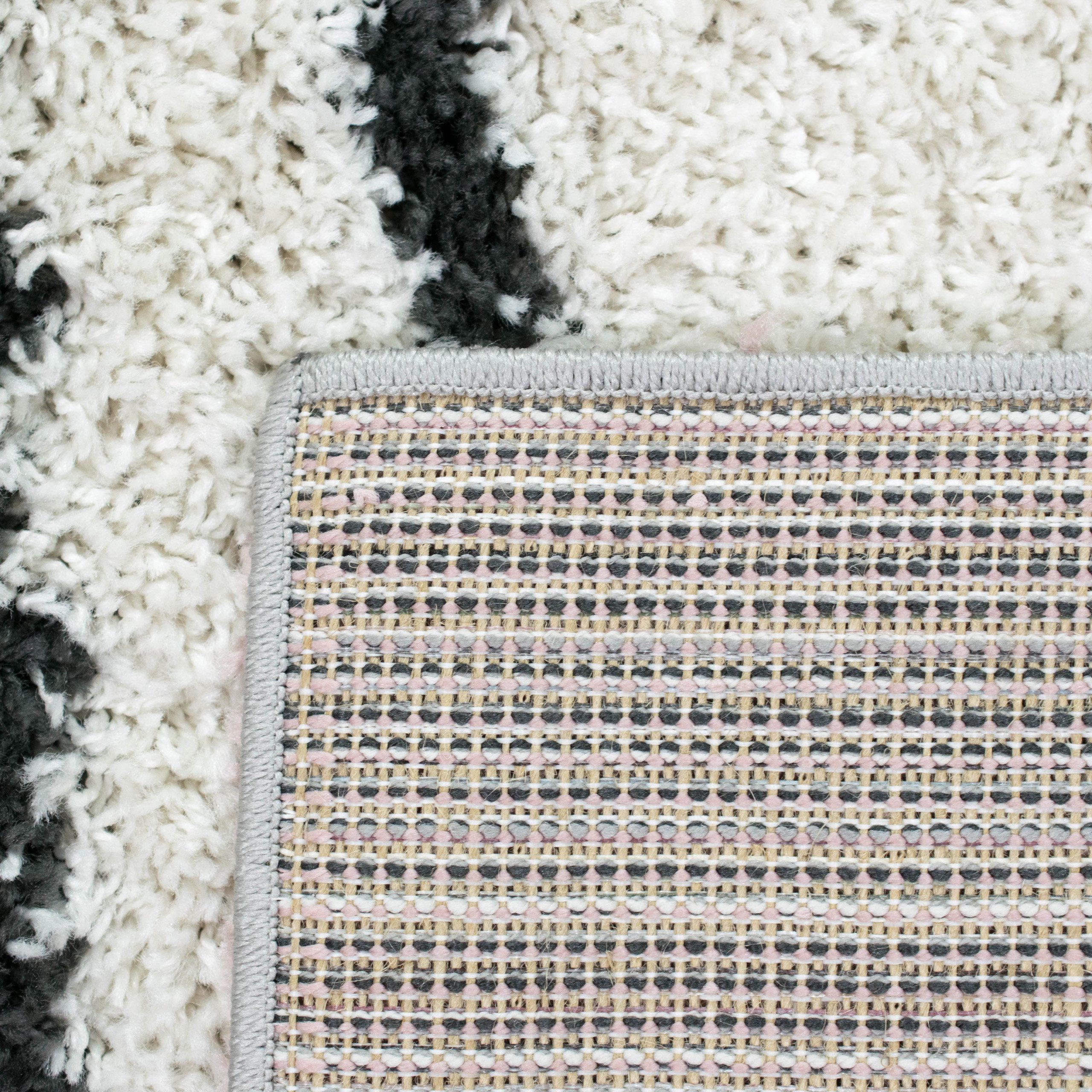 Carpetia Teppich Designerteppich mit runden Mustern - rosa creme, rechteckig, Höhe: 30 mm – Bild 4 von 4