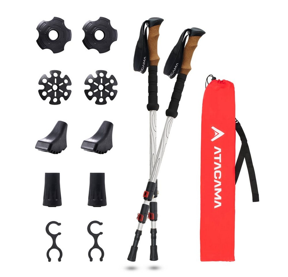 Atacama Wanderstock Nordic Walking Stöcke für Damen und Herren, Faltbare Wanderstöcke Teleskop aus Carbon, Trekkingstöcke