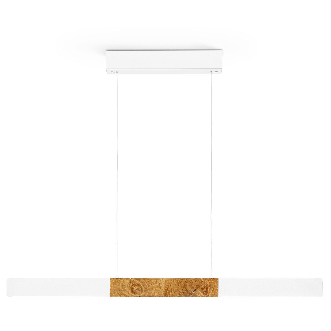 HerzBlut LED-Hängeleuchte Lana del bianco, Alu LED-Leiste Acryl satiniert