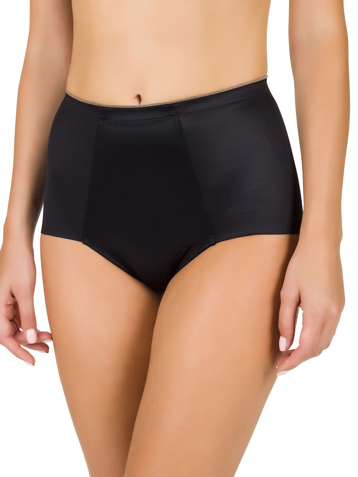 (Stück, Miederslip Touch 1-St) flache Conturelle Nähte Miederslip extra Schwarz Soft