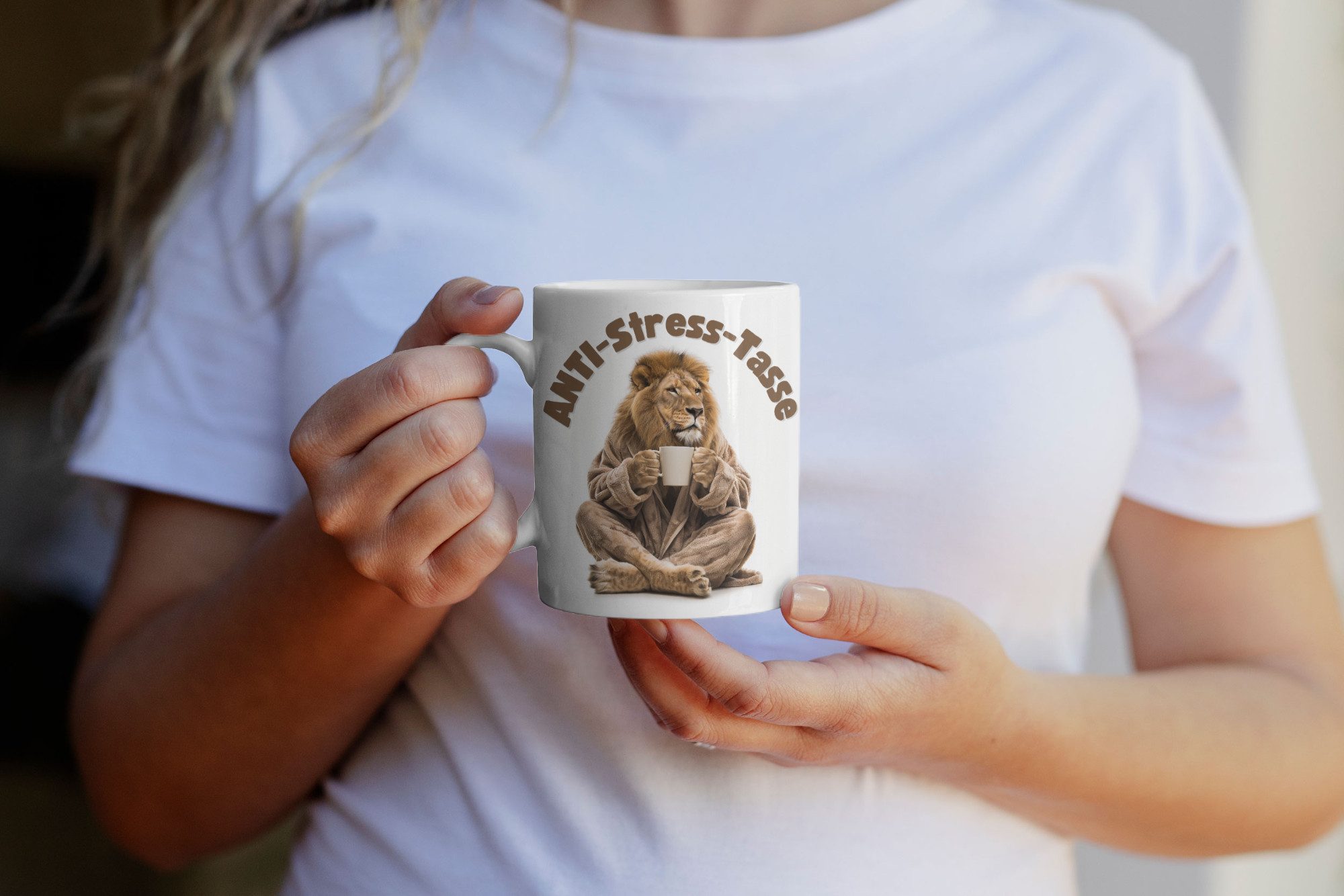 WS-Trend Tasse Anti Stress Löwe Kaffeetasse Teetasse Geschenkidee 325 ml, 1-tlg., Keramik