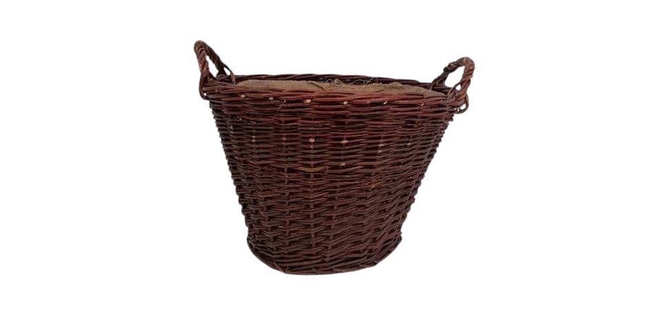 Figurendiscounter Kaminholzkorb Aufbewahrungskorb Kiepe braun mit Jute groß