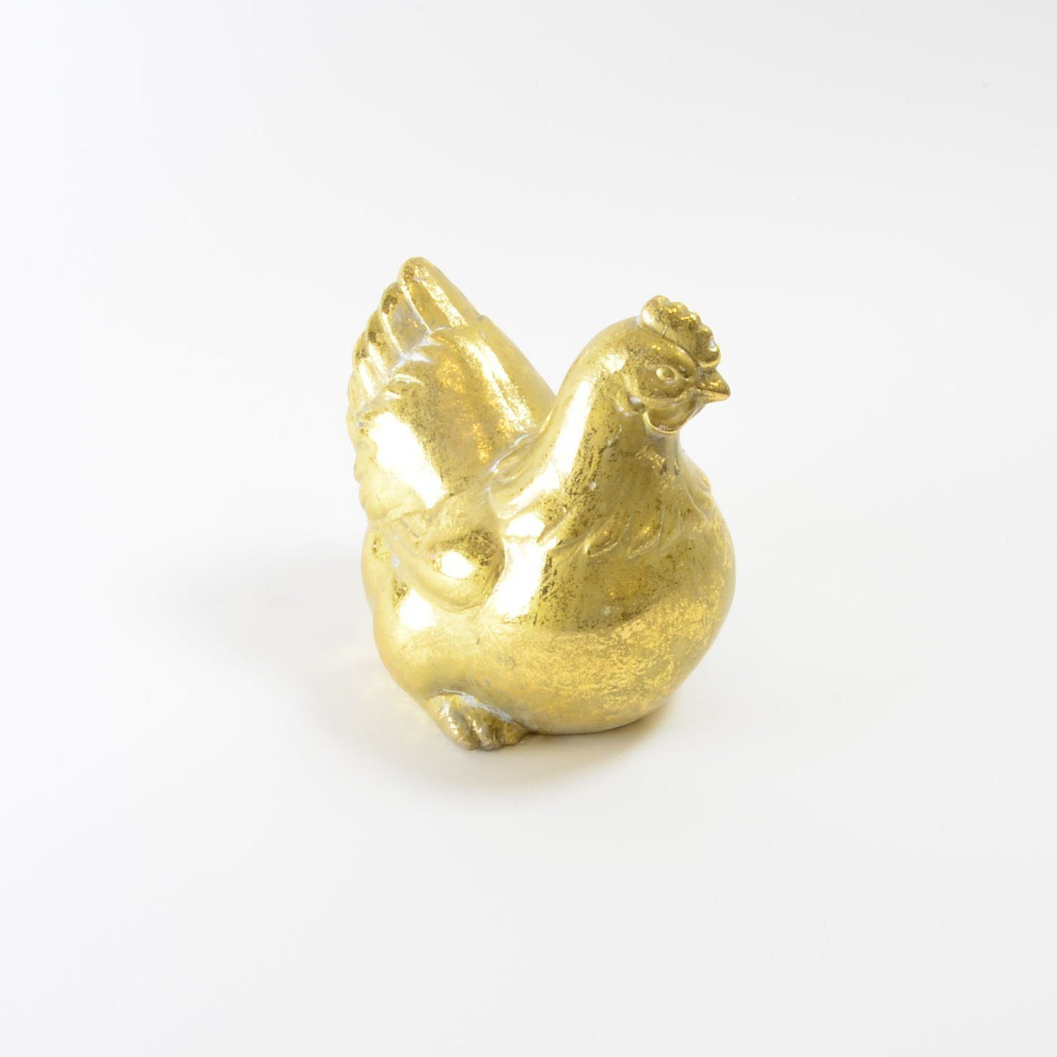 Dragimex Dekofigur Huhn/Hahn antik-gold glänzend