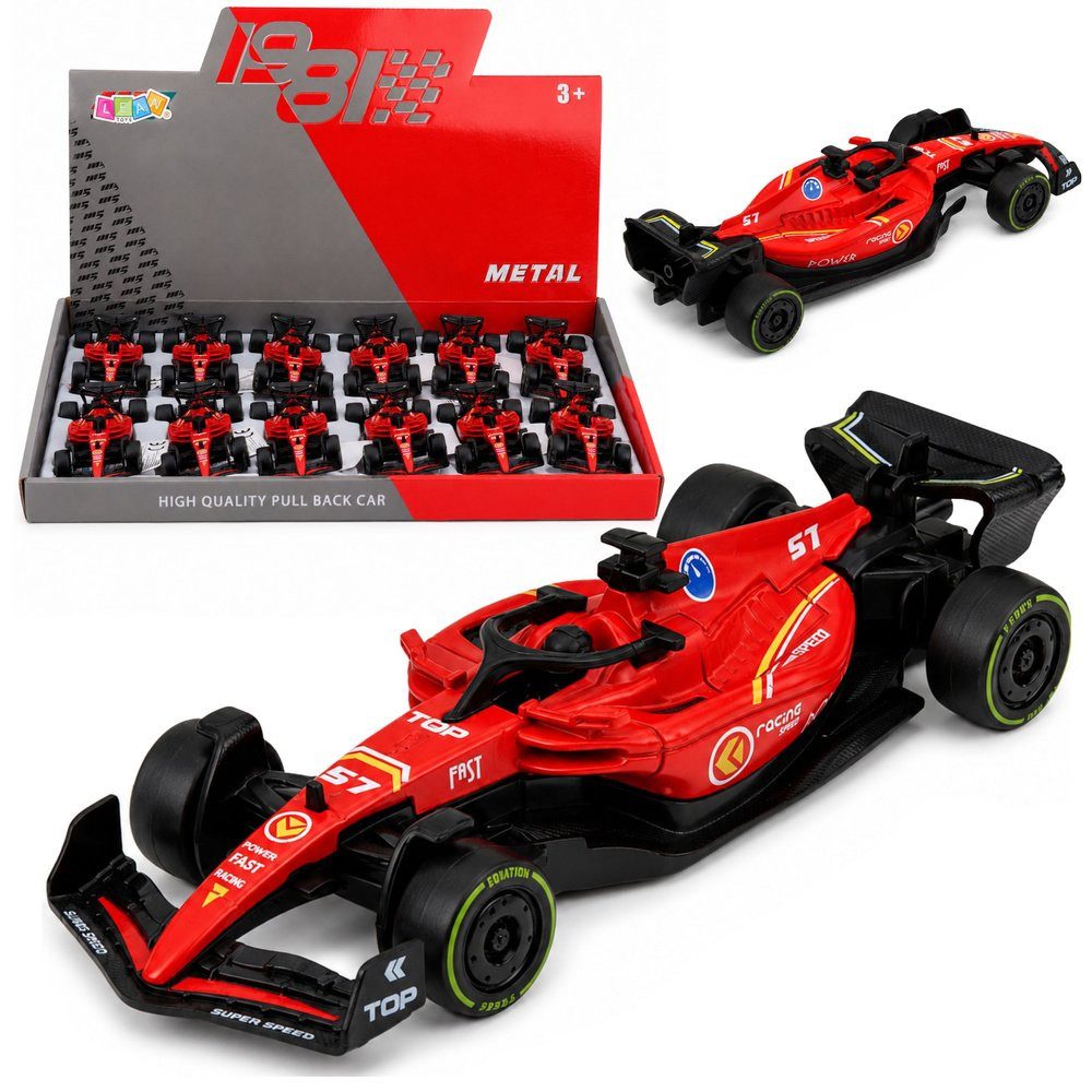 Wisam Lernspielzeug Formel-Rennwagen aus Metall, Rückziehantrieb, Rot, Maßstab 1:43