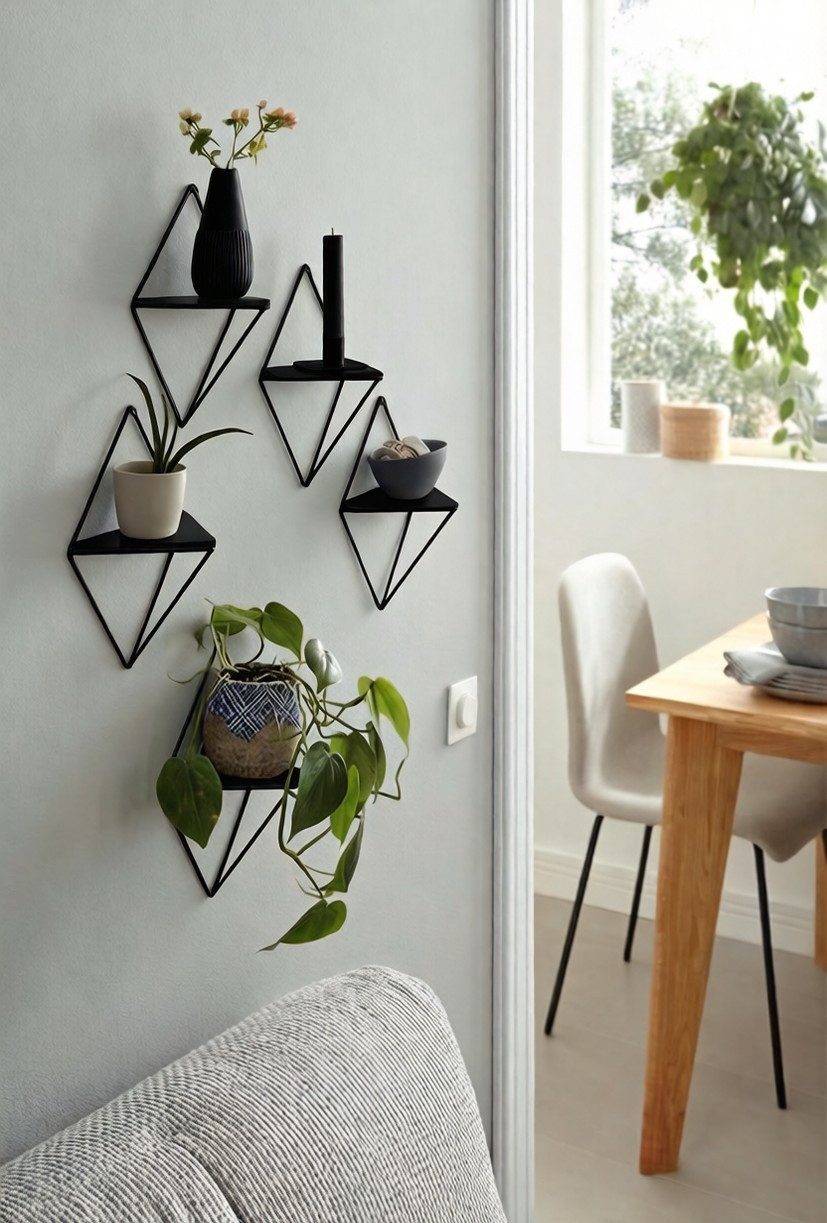 OTTO home Deko-Wandregal Rauten Rudel in modernen, dezenten Farbkombinationen, Set 5-tlg., Dekoregal, Wanddeko, aus Metall und MDF, 5tlg.Set