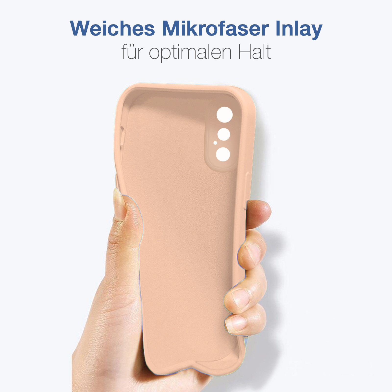 Tec-Expert Handyhülle SoftGrip Cover Hülle für Apple iPhone X, Handy Case Bumper integrierter Kameraschutz flexibel