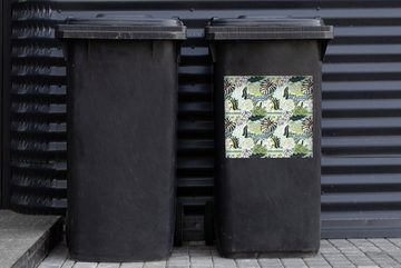 MuchoWow Wandsticker Dschungel - Blätter - Formen (1 St), Mülleimer-aufkleber, Mülltonne, Sticker, Container, Abfalbehälter