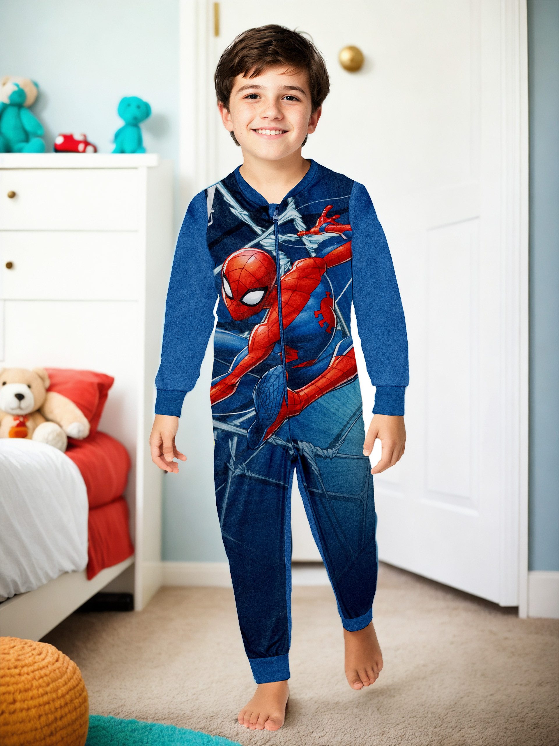 United Labels® Jumpsuit Marvel Spiderman Jumpsuit Overall Pyjama Schlafanzug langarm
