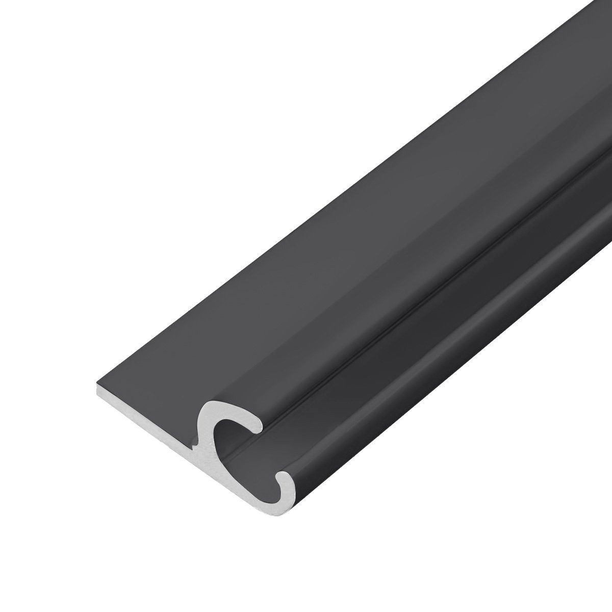 LYSEL® U-Laufschiene Kederschiene Kederleiste Aluminium 45° schwarz RAL 9005 für 5-9mm Kede, (1-tlg), 1000 x 15 x 30 mm [L x B x H]