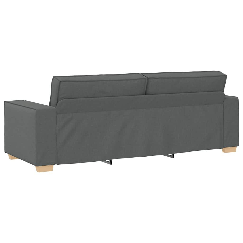 vidaXL Sofa 2-tlg. Sofagarnitur mit Kissen Dunkelgrau Stoff