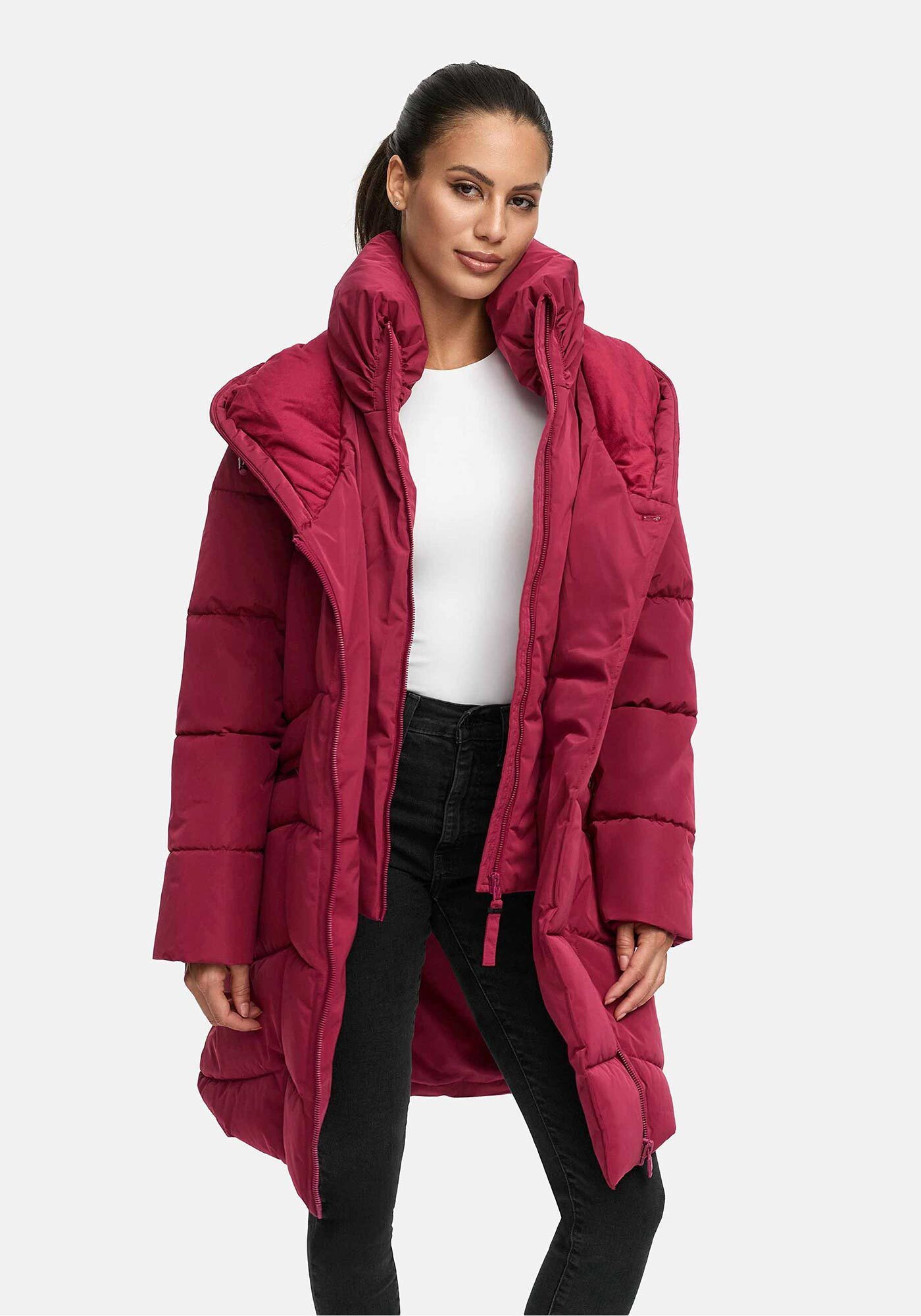Marikoo Winterjacke Virenaa mit extra hohem Kragen und warmem Fleecefutter – Bild 2 von 5