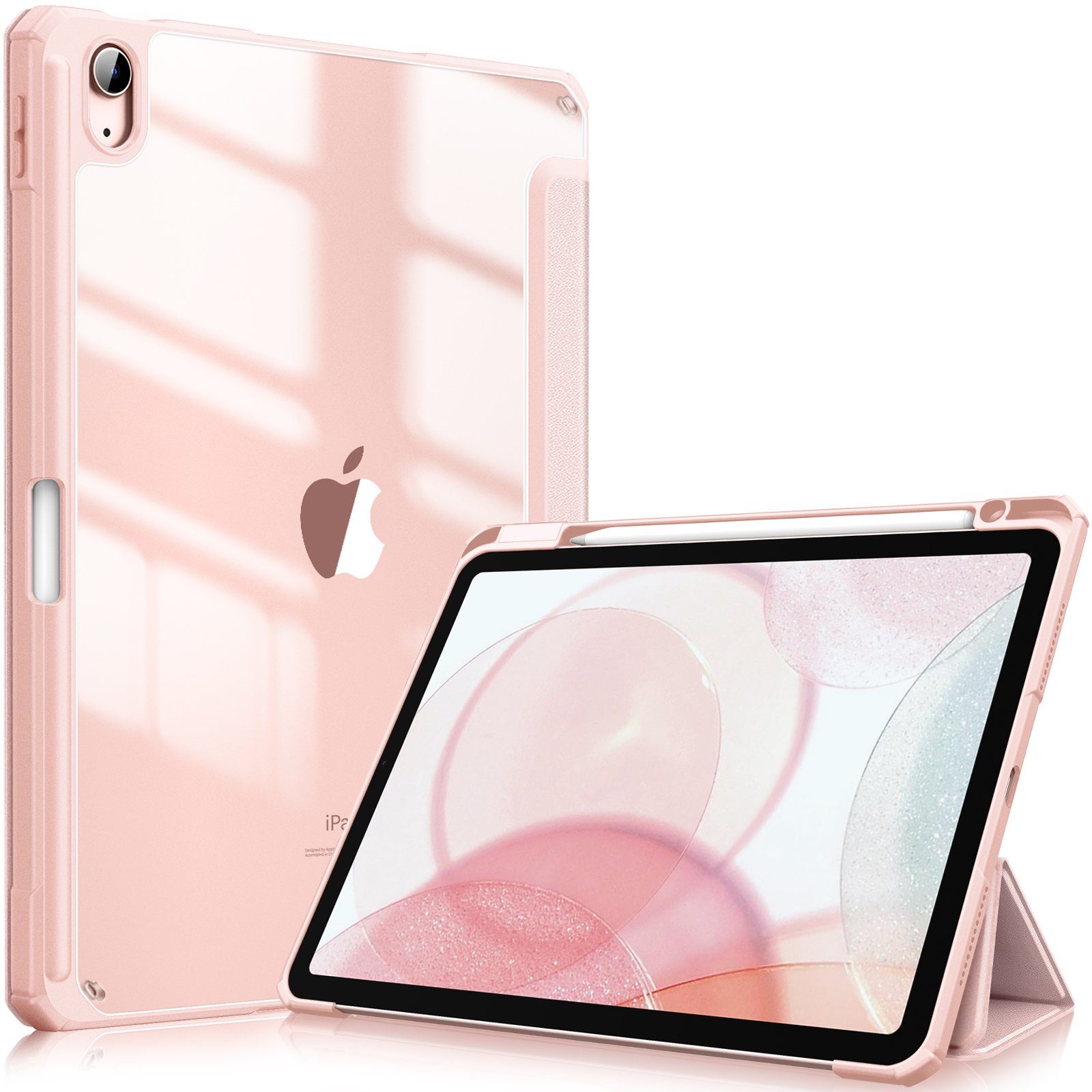 Fintie Tablet-Hülle für iPad Air 11'' M4/M3/M2(2026/2025/2024), iPad Air 5/4 Gen 2022/2020 10.9 Zoll, mit Stifthalter, Hülle mit transparenter Hartschale auf der Rückseite