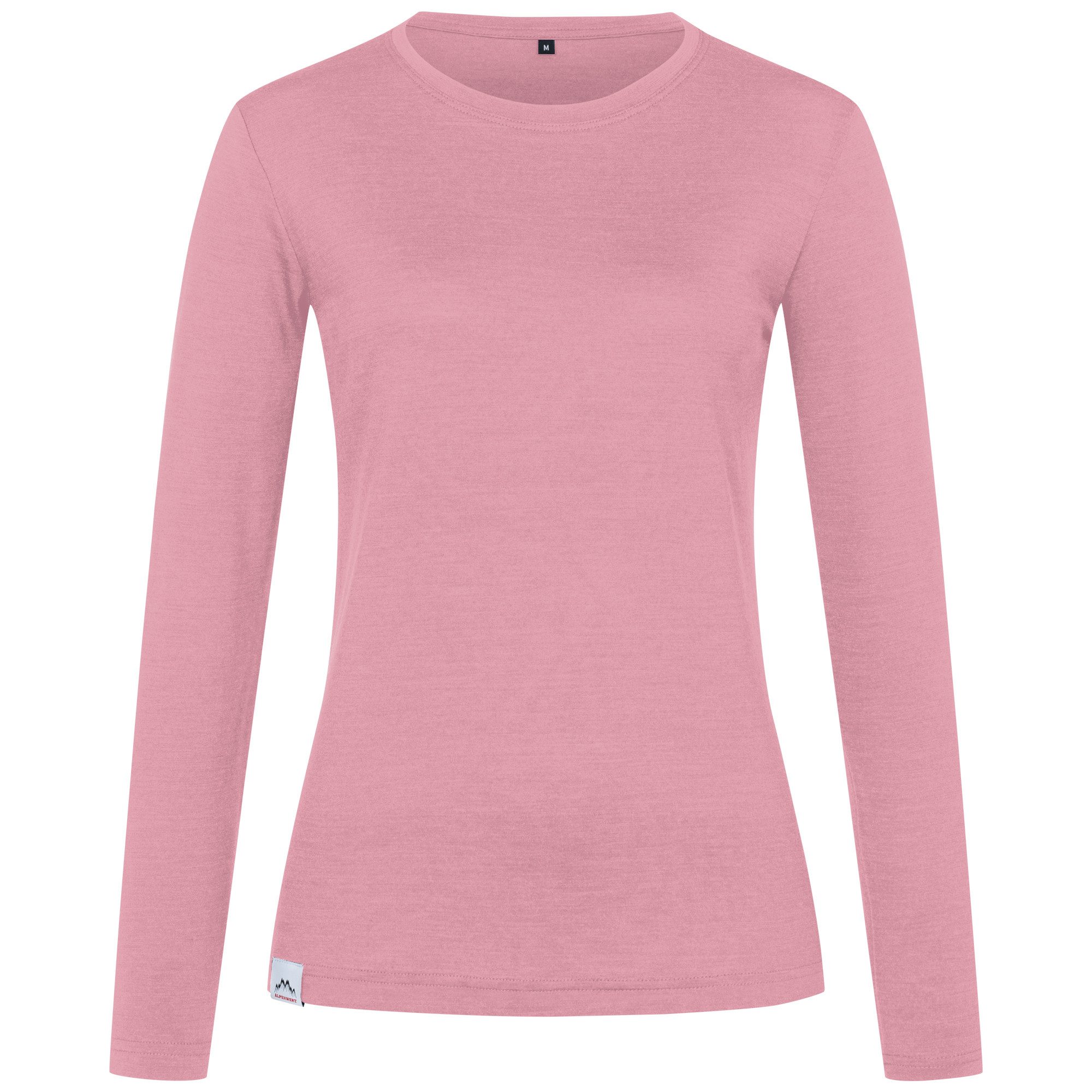 Alpenwert Langarmshirt Damen Longsleeve aus Merinowolle – atmungsaktiv & geruchsneutral Antibakteriell, Anti-Schweiß-Geruch, Outdoor & Funktionsshirt