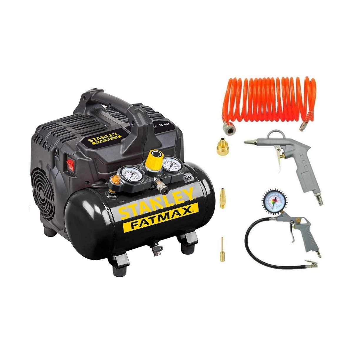 STANLEY Kompressor Stanley Luftkompressor 8 Bar 6L FATMAX mit Druckluftwerkzeug