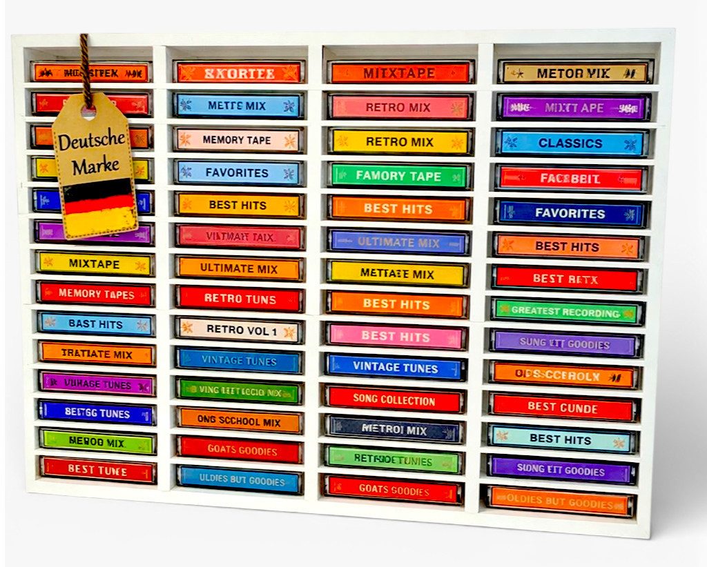 FabaCare CD-Regal MC Regal aus Holz für 60 Kassetten, Kassettenregal