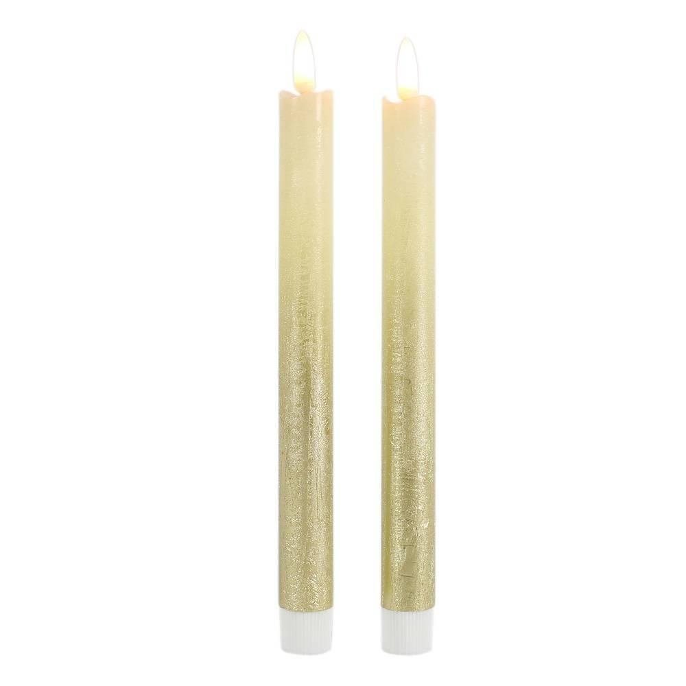 LED-Kerze BD-10140 LED Echtwachskerzen Stabkerzen 2er-Set