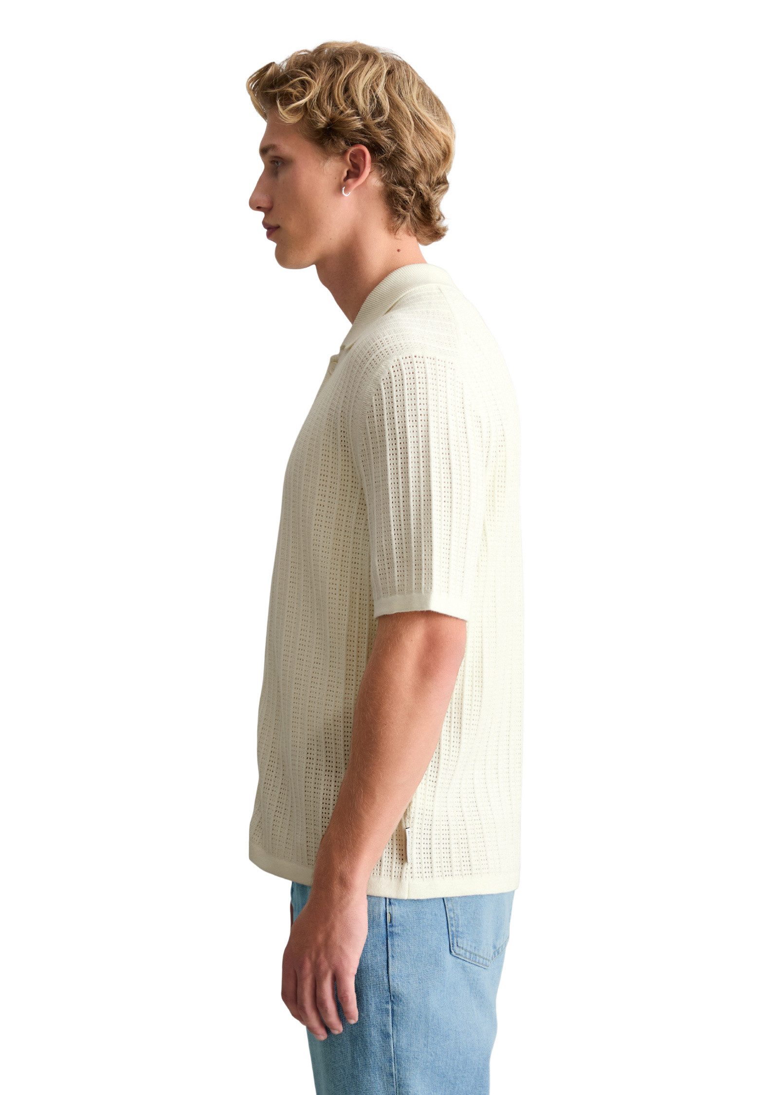 Marc O'Polo DENIM Kurzarmhemd mit Lochstruktur