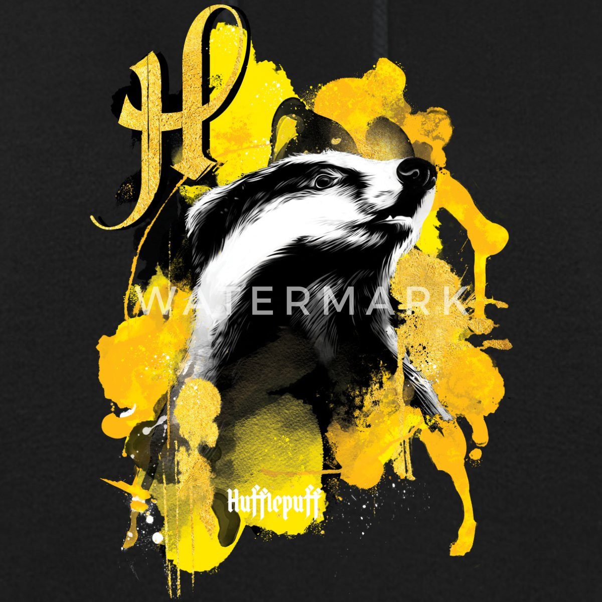 Spreadshirt Hoodie Harry Potter Haus Hufflepuff Dachs Damen Hoodie (1-tlg)