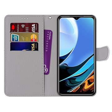 Wigento Handyhülle Für Xiaomi Redmi 9 Power / Note 9 4G Kunstleder Handy Tasche Book Motiv 2 Schutz Hülle Case Cover Etui Neu
