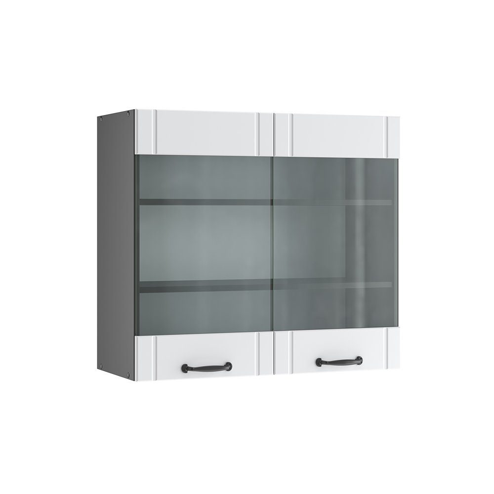 Vicco Glashängeschrank Fame-Line, Weiß Landhaus/Anthrazit, 80 günstig online kaufen