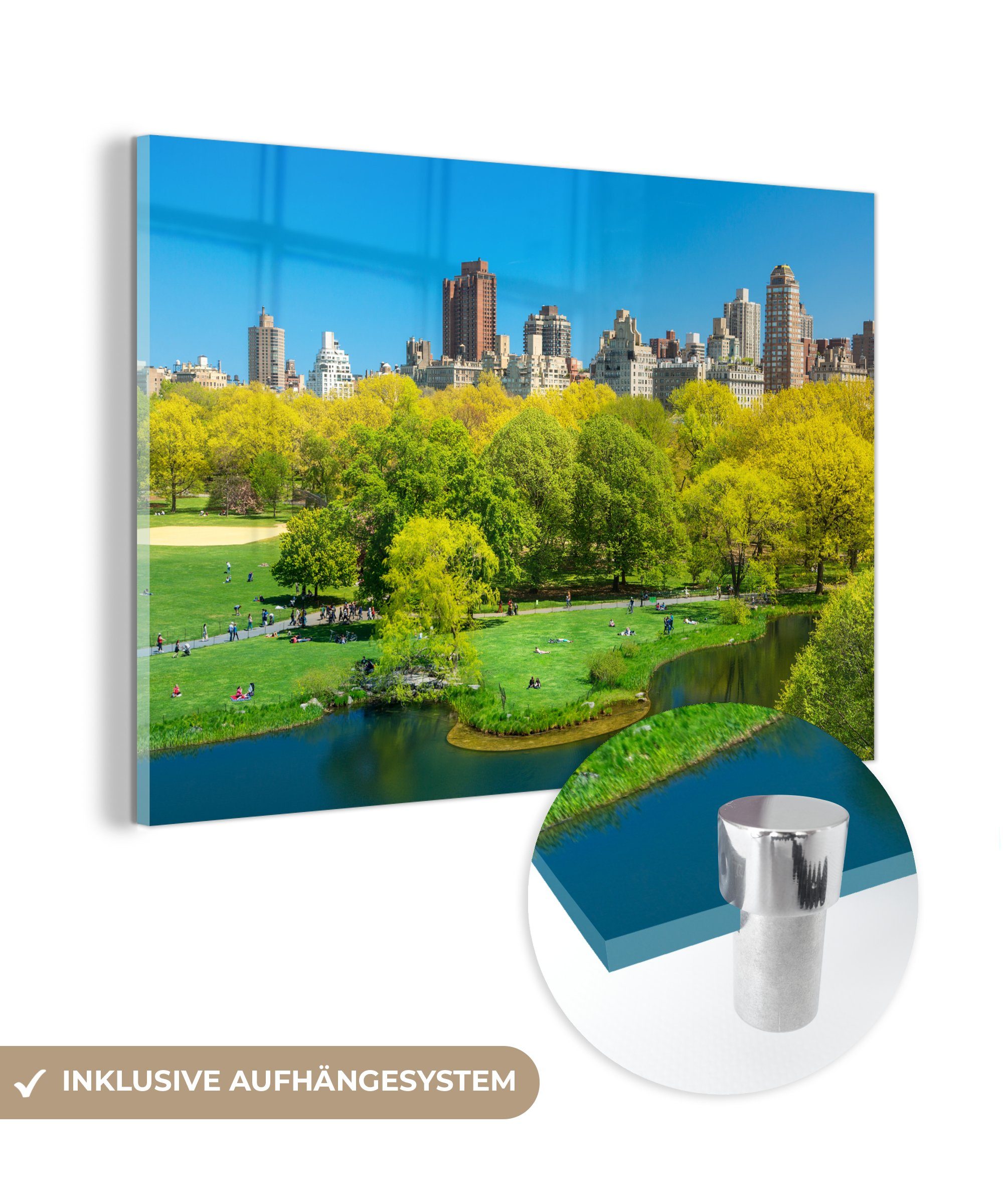 MuchoWow Acrylglasbild New York - Central Park - Sommer, (1 St), Acrylglasbilder Wohnzimmer & Schlafzimmer bunt | Bilder