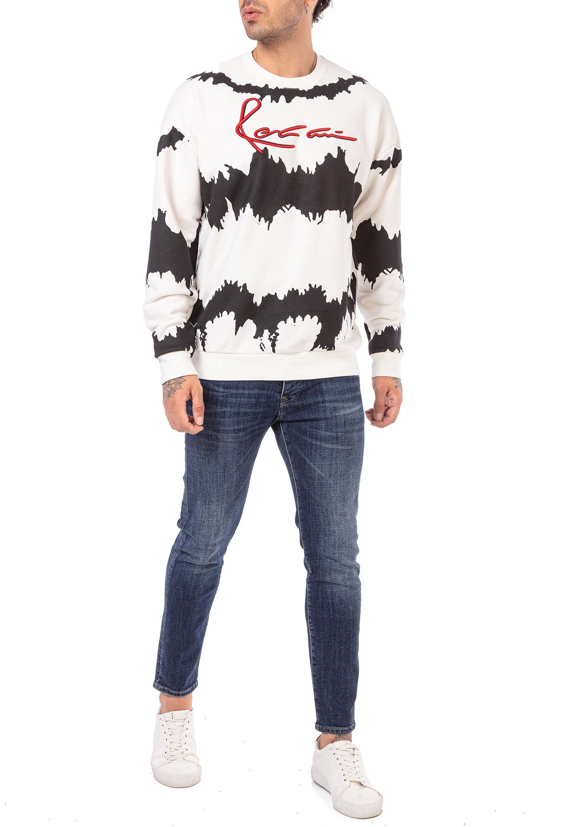 RedBridge Sweatshirt mit auffälligem Muster Streetwear Pullover – Bild 4 von 4