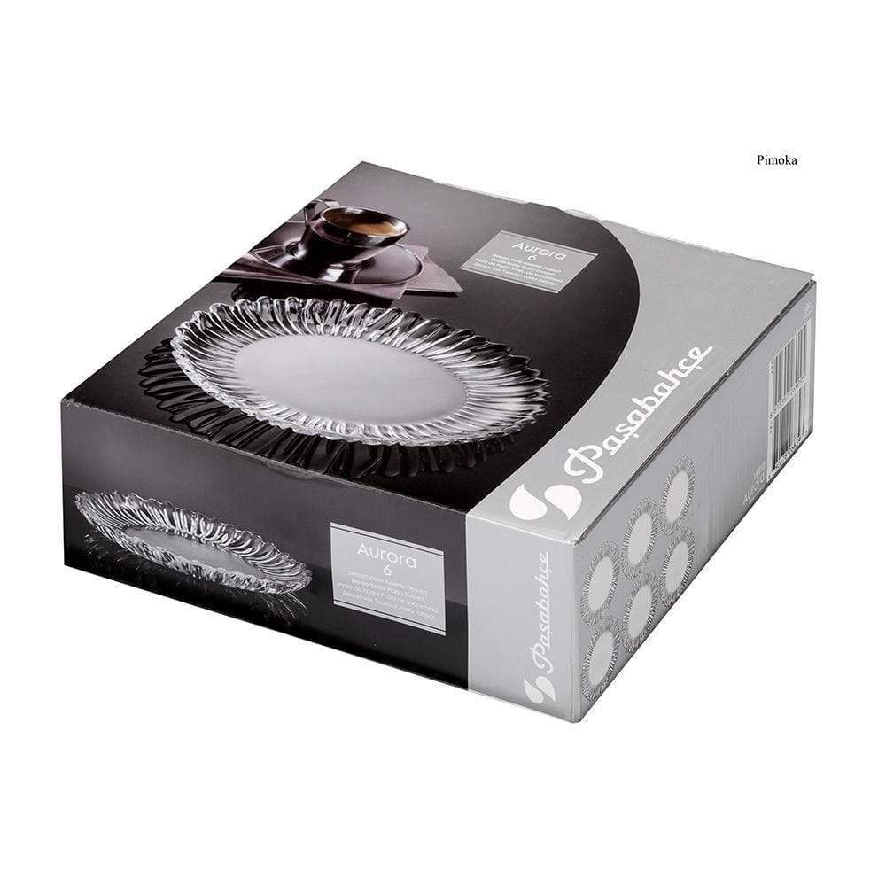 Pasabahce Kuchenteller 6-Teilig 10512 L Glas Aurora Set 6 Teller, 20.5 cm Dessertteller, (6 St)