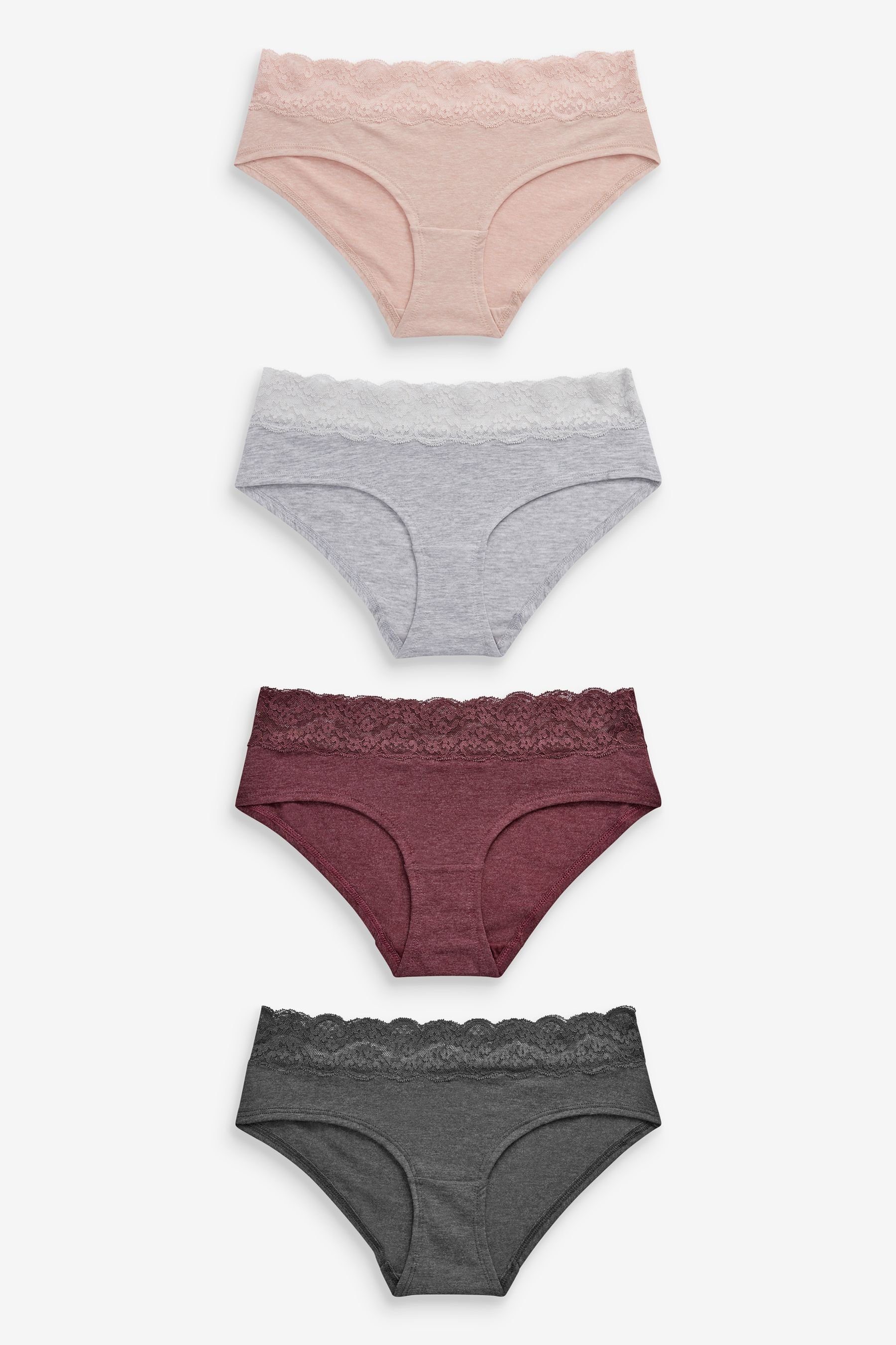 Next Schlüpfer Spitzenslips im 4er-Pack, Shorts günstig online kaufen
