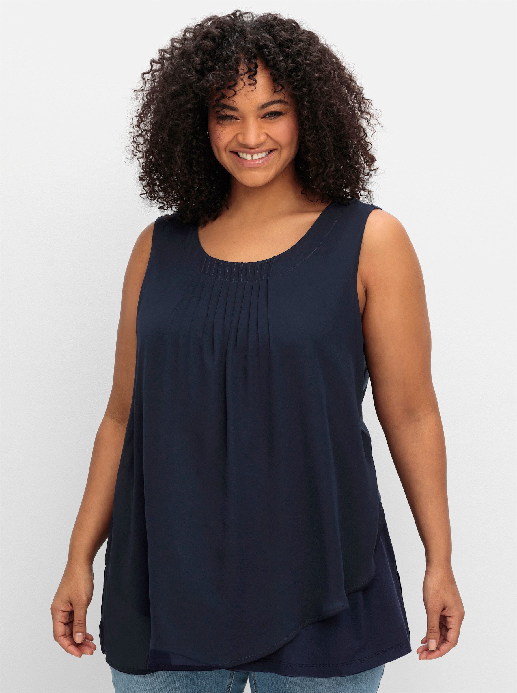 Sheego Shirttop Longtop Ärmellos günstig online kaufen