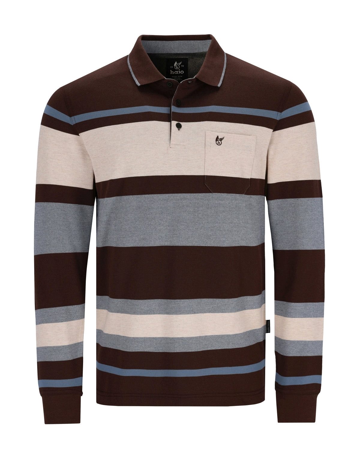 Hajo Poloshirt Poloshirt mit platziertem Streifen günstig online kaufen