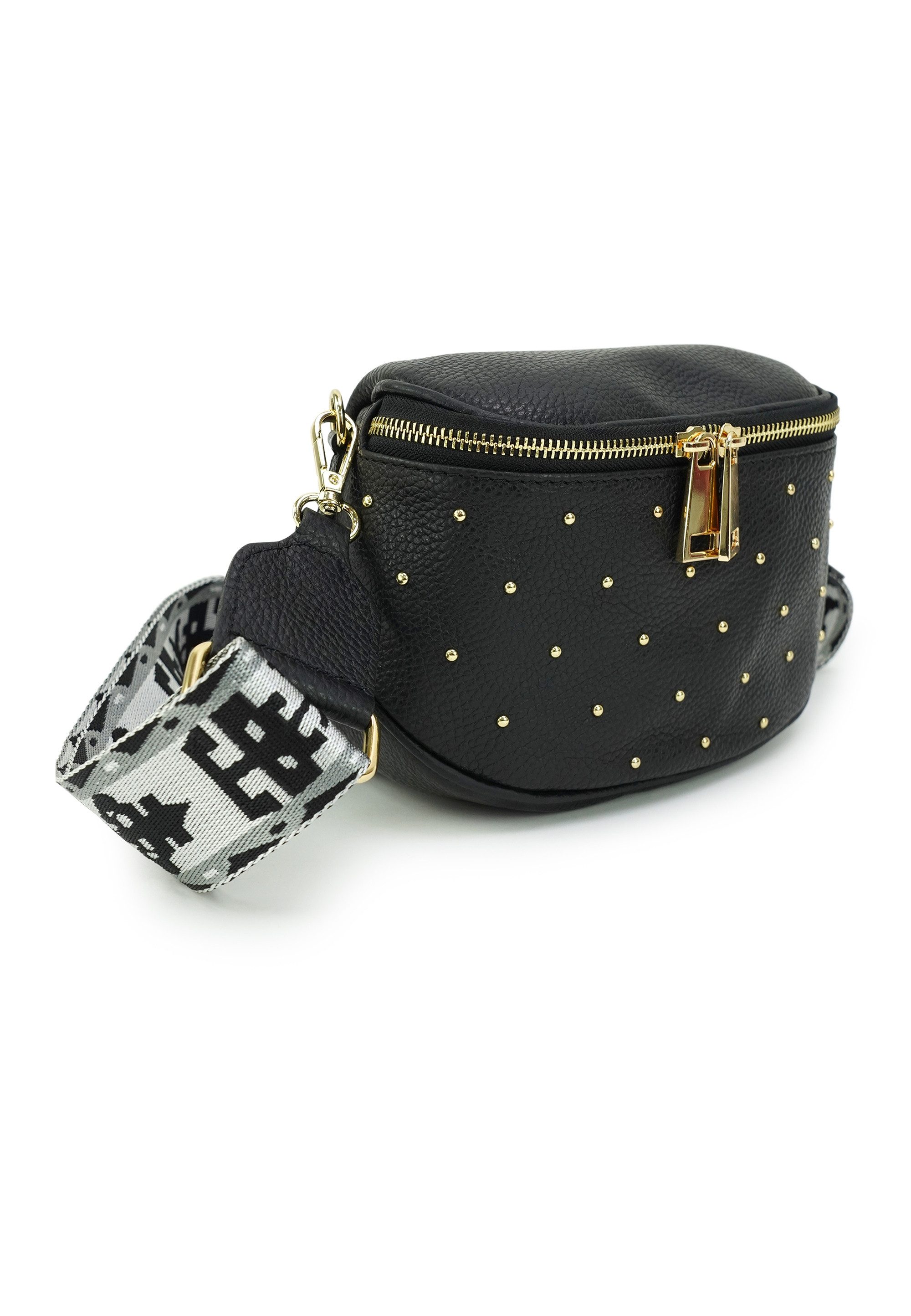 Harpa Schultertasche, mit goldfarbenen Nieten