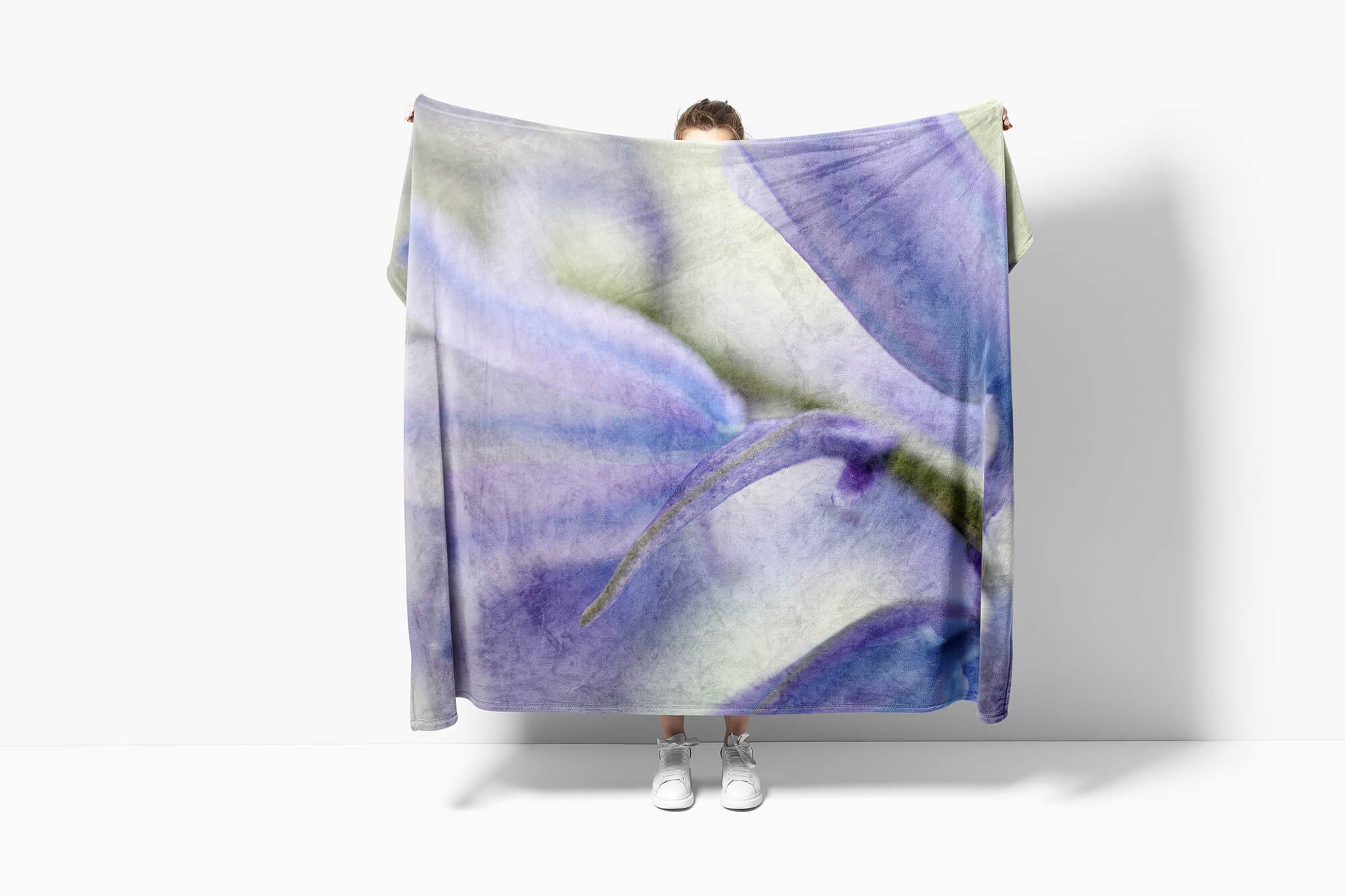 (1-St), Saunatuch Art Fotomotiv Handtücher Kuns, Blüten Blumen mit Handtuch Strandhandtuch Kuscheldecke Sinus Baumwolle-Polyester-Mix Handtuch