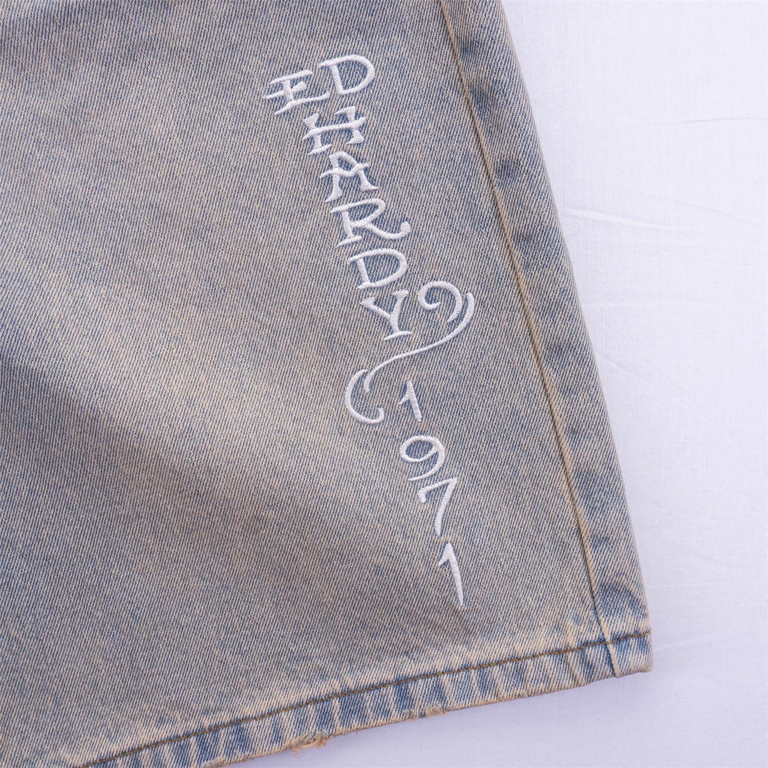 Ed Hardy Jeansshorts Short Ed Hardy Desert Snake Schlangenbeschwöhrer-Stickerei