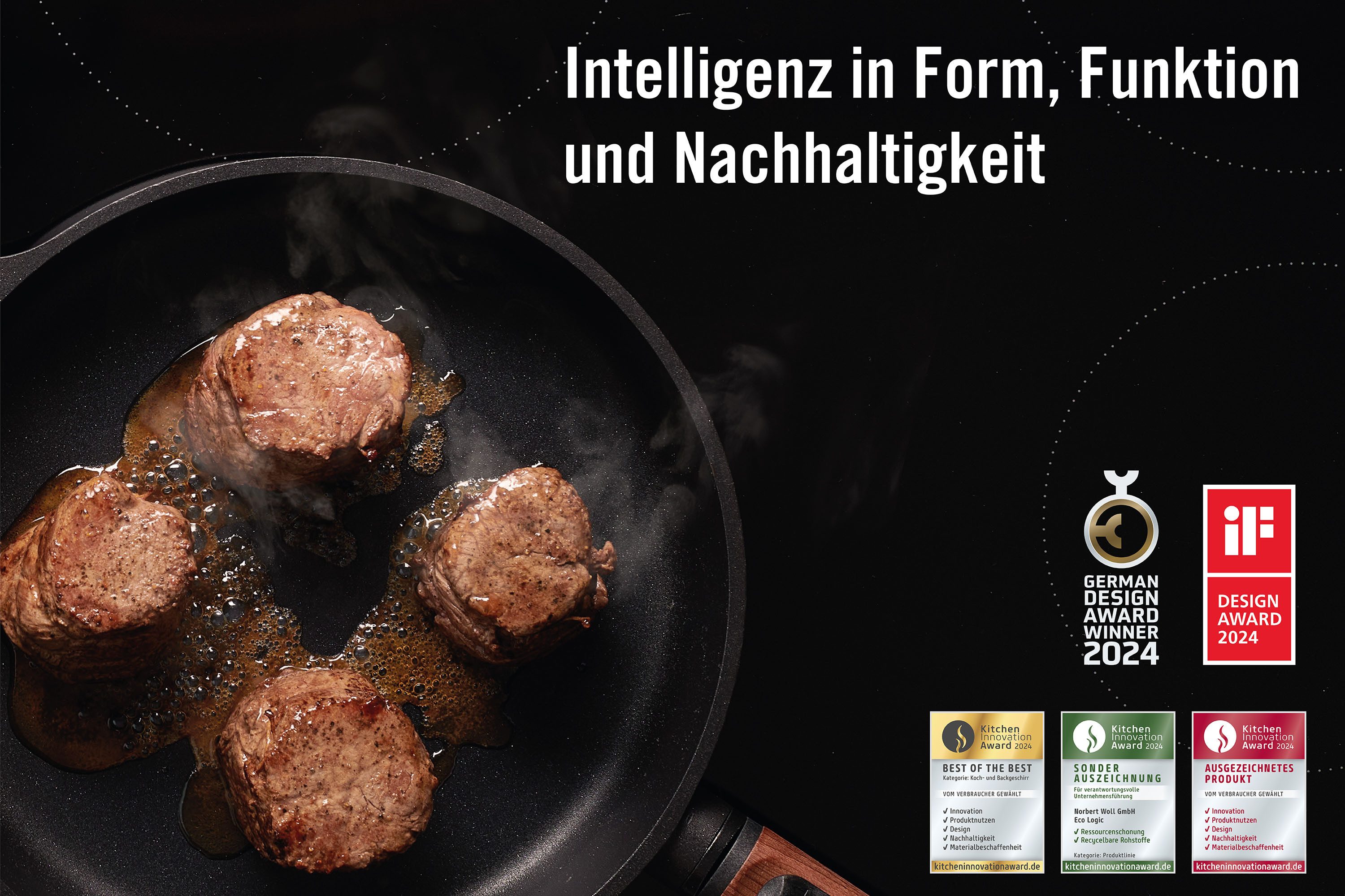 WOLL Schmorpfanne Eco Logic QXR Guss-Hochrandpfanne, Aluminiumguss (1-tlg), PFAS-freie Diamond-QXR - Beschichtung
