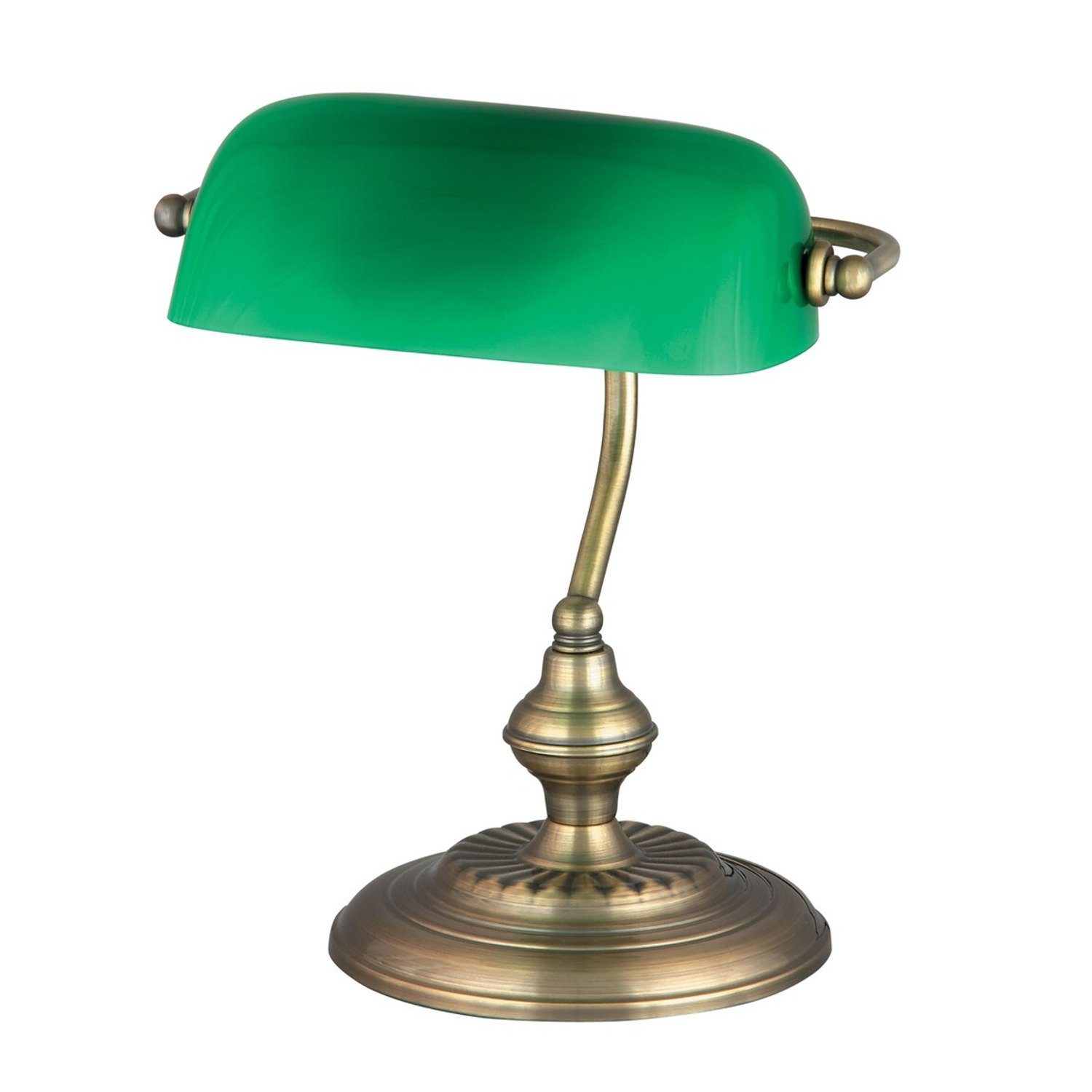 Rabalux Schreibtischlampe 4038, Tischleuchte aus Metall mit Glasschirm