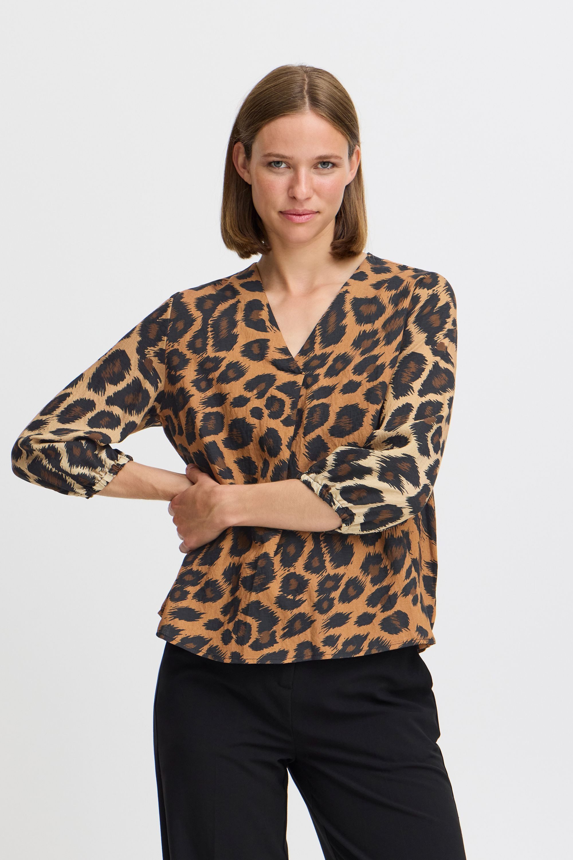 b.young Langarmbluse BYHINVA LEOPARD BLOUSE - LIGHT WOVEN