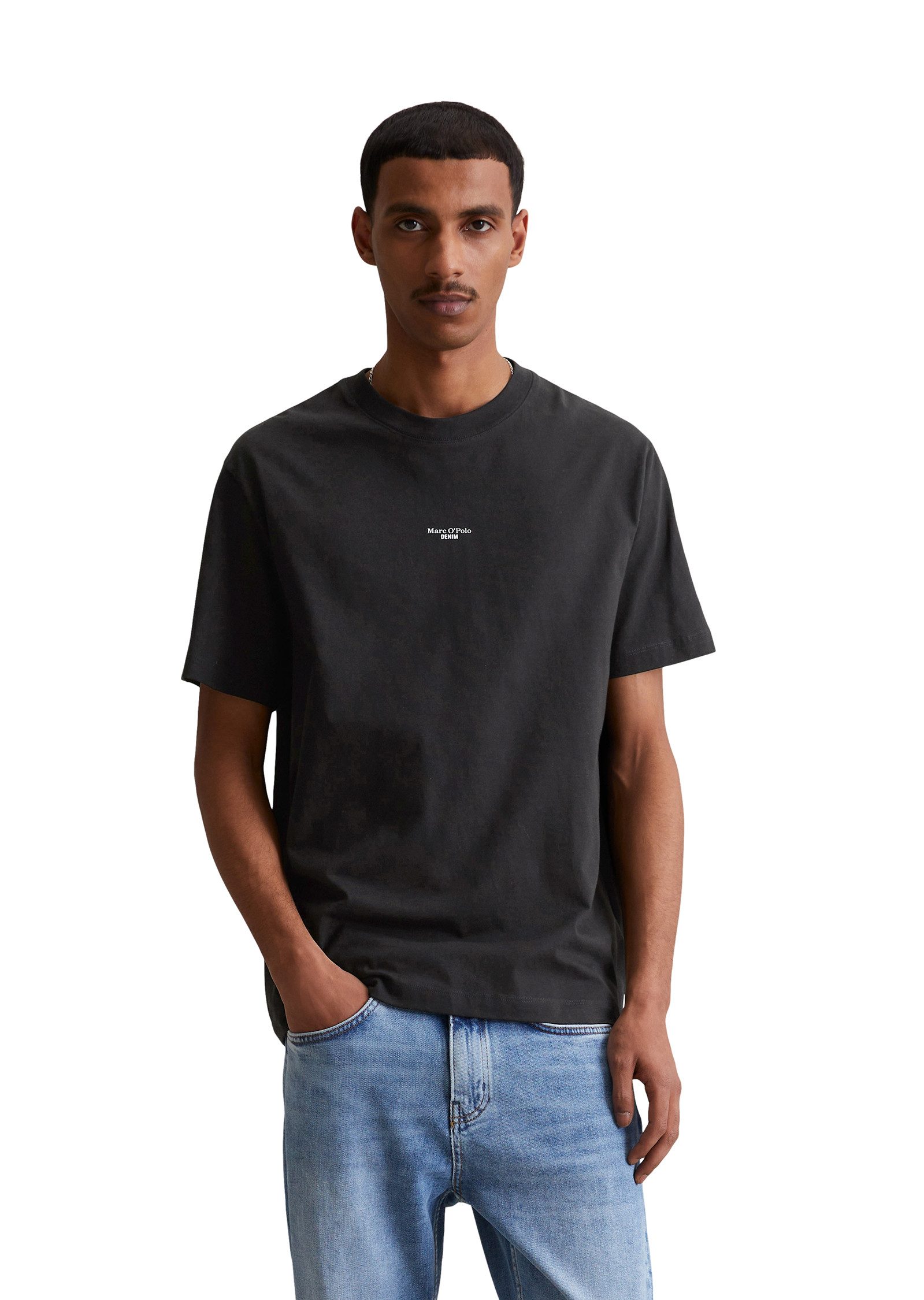 Marc O'Polo DENIM T-Shirt mit Labeling vorne mittig