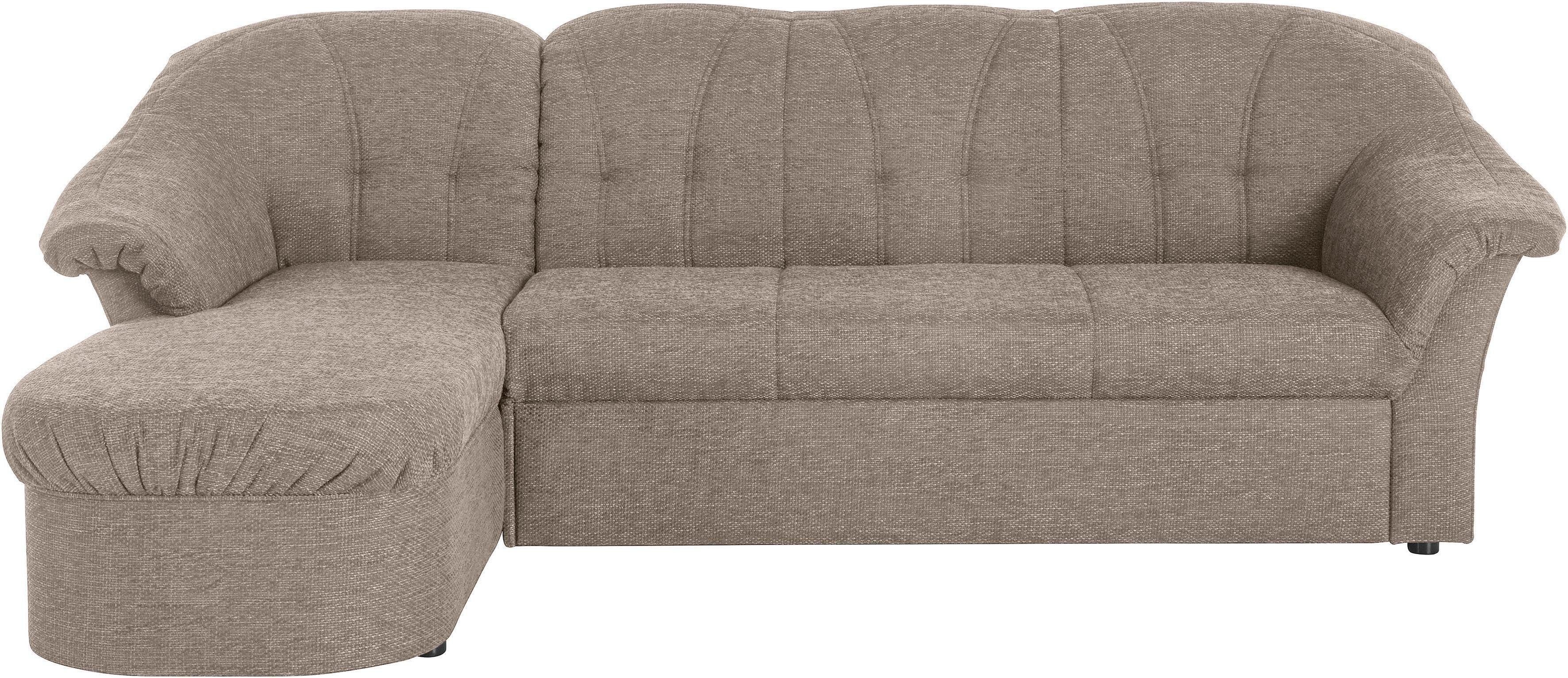 DOMO collection Ecksofa "Pegnitz, elegante Rückensteppung, kompakte Stellma günstig online kaufen
