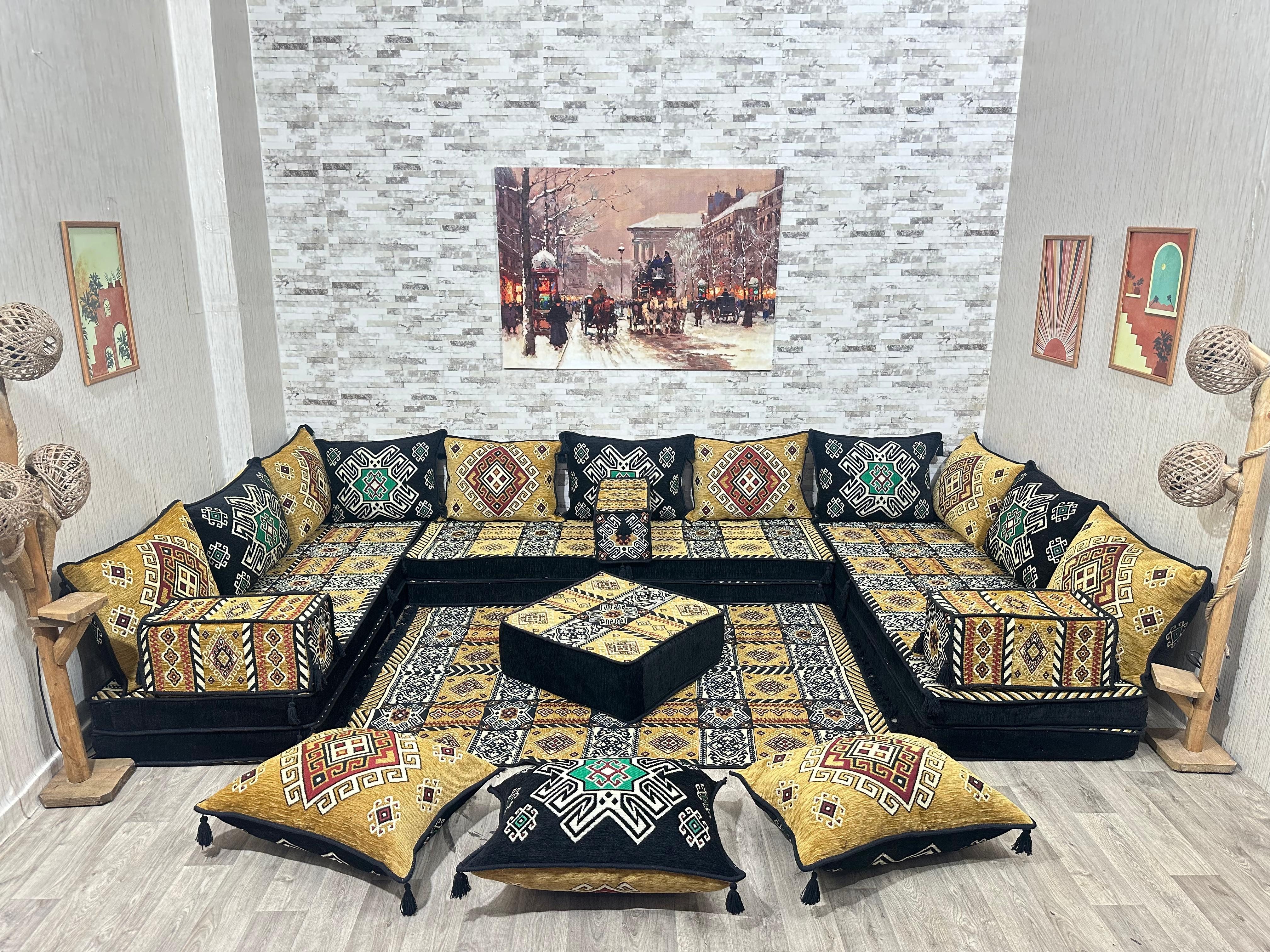 CaddeBuy Sofa Orientalische Möbel, Arabische Ecke Majlis, Orientalisches Sitzsofa, 22 Teile