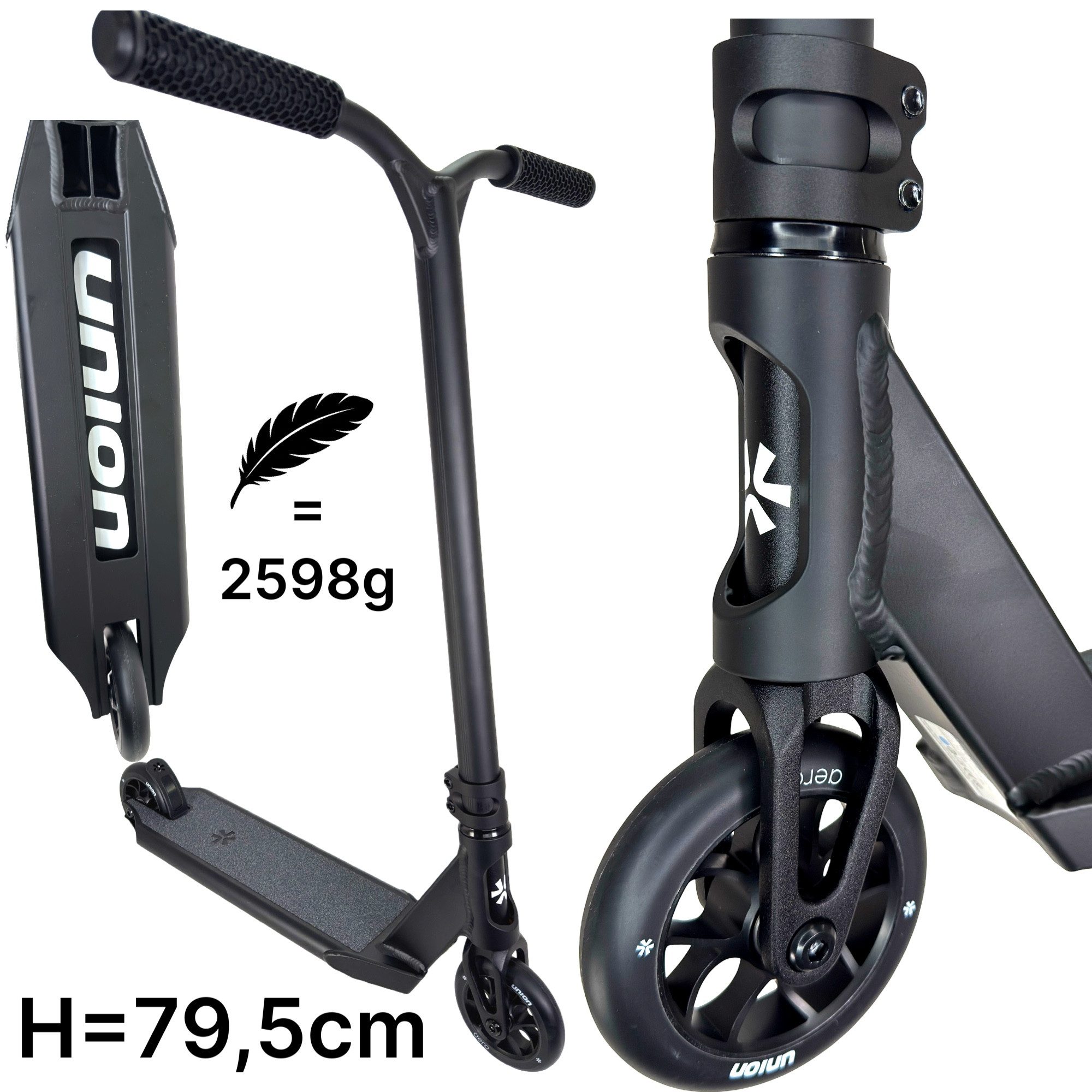 Union Stuntscooter Union Aero S Stunt Scooter H=79,5cm 2,59kg Schwarz
