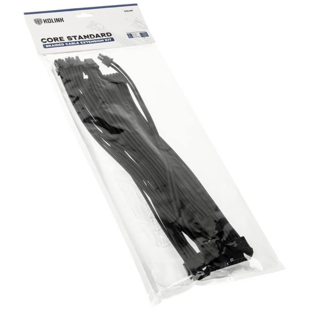 Kolink Core Standard Braided Cable Extension Kit - Jet Black Stromkabel