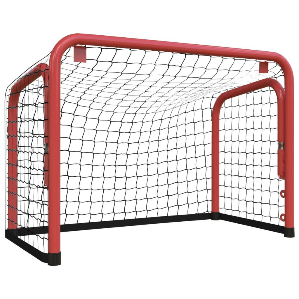 vidaXL Fußballtor Hockeytor mit Netz Rot Schwarz 68x32x47 cm Stahl Polyester