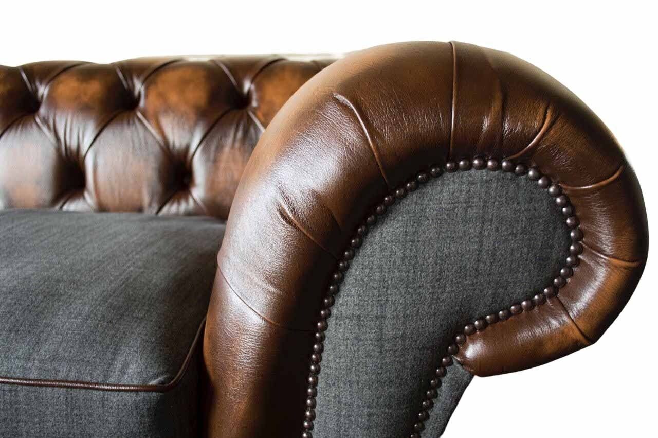 Made Leder Design Couch Neu, Polster in JVmoebel Sofa Wohnzimmer Luxus Sitz Chesterfield Sofa Europe