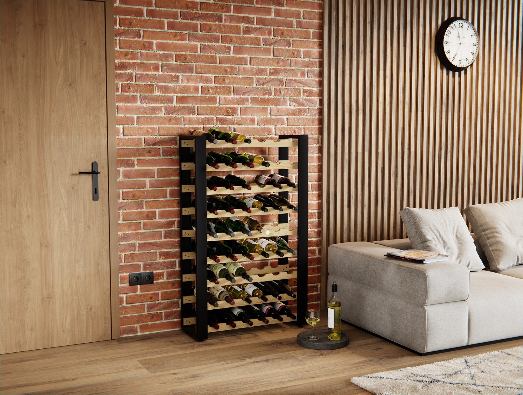 Lenmar Weinregal LOFT Weinregal aus Holz,Flaschenregal,Kellerregal,Regale,W günstig online kaufen