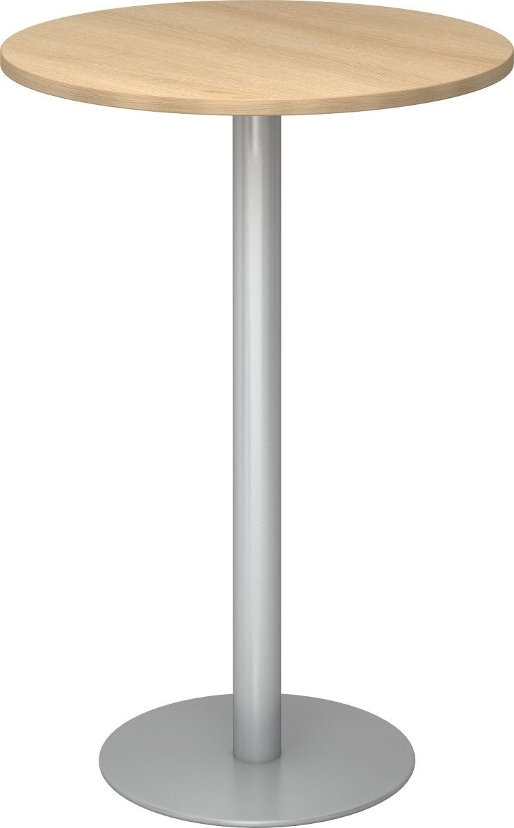 Empfangstheke Stehtisch 80cm Eiche/silber