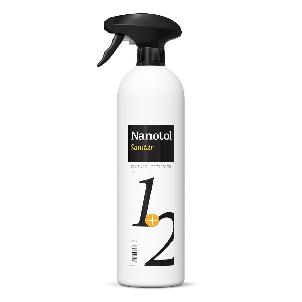 Nanotol Sanitär 1+2, Hybrid Profi Badreiniger mit Lotuseffekt (1000 ml) Sanitärreiniger (1 Liter für 160 m² - reinigt, entkalkt und versiegelt gleichzeitig)